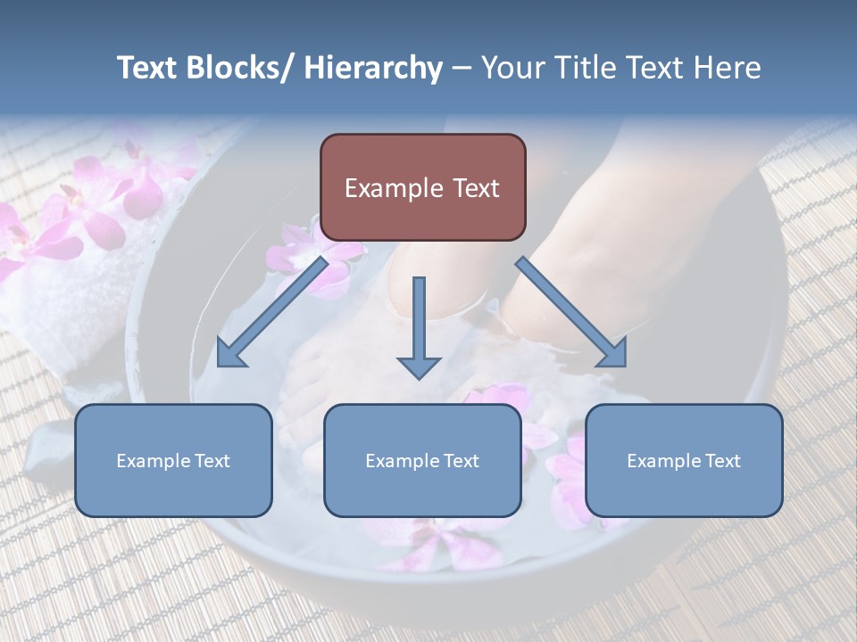 A Woman's Feet In A Bowl Of Water With Pink Flowers PowerPoint Template