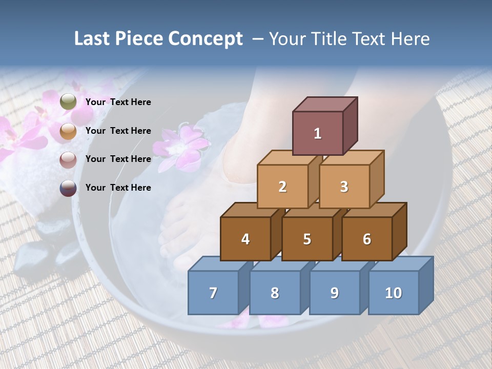 A Woman's Feet In A Bowl Of Water With Pink Flowers PowerPoint Template