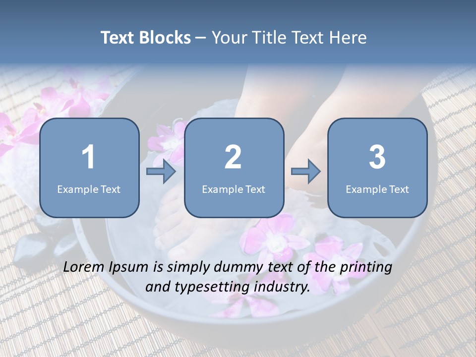 A Woman's Feet In A Bowl Of Water With Pink Flowers PowerPoint Template
