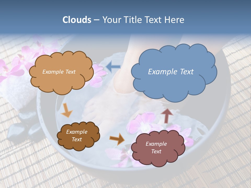 A Woman's Feet In A Bowl Of Water With Pink Flowers PowerPoint Template