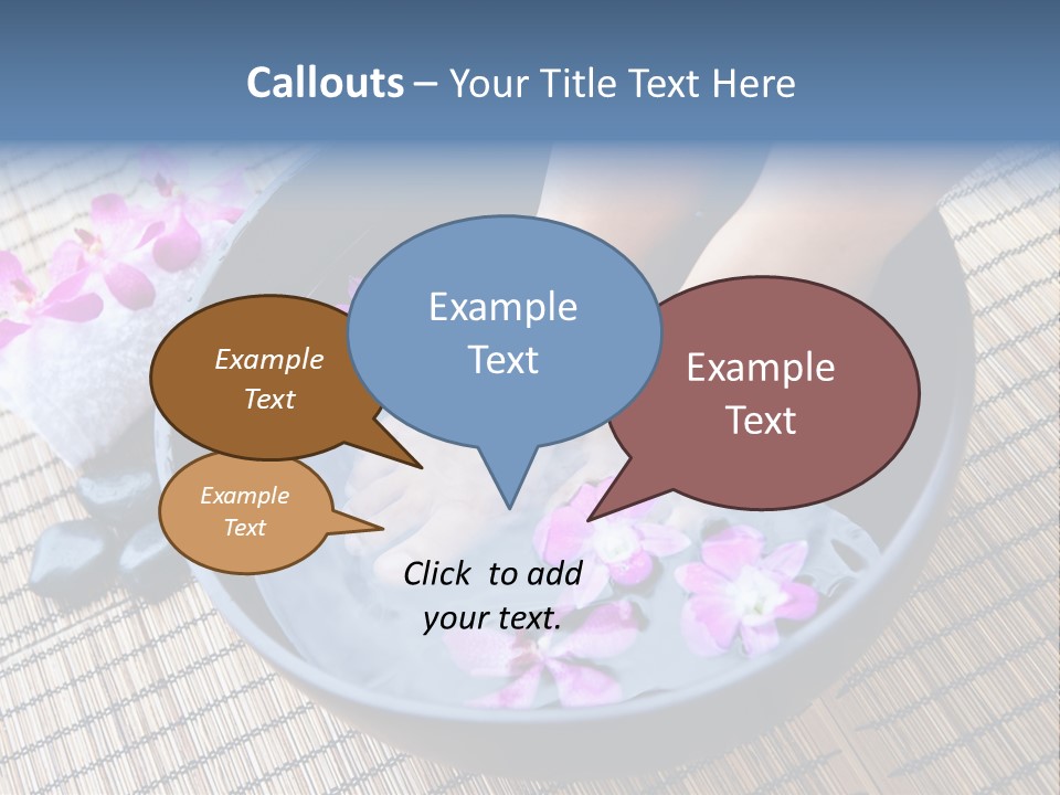 A Woman's Feet In A Bowl Of Water With Pink Flowers PowerPoint Template