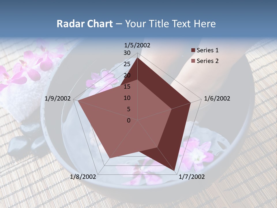 A Woman's Feet In A Bowl Of Water With Pink Flowers PowerPoint Template