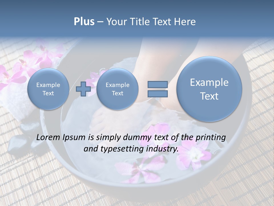 A Woman's Feet In A Bowl Of Water With Pink Flowers PowerPoint Template