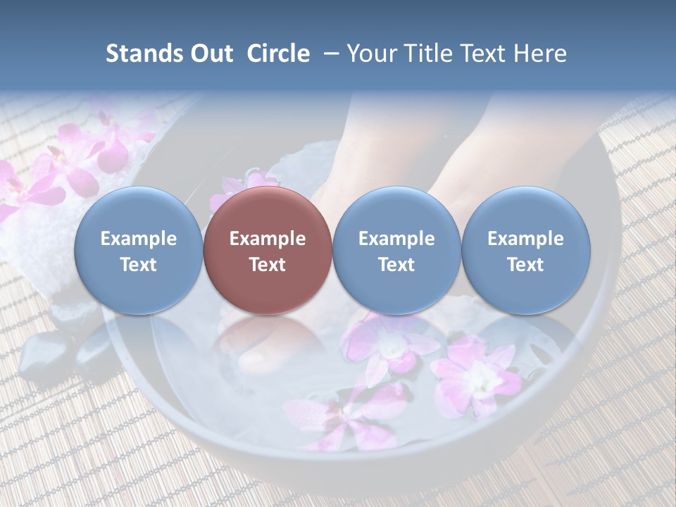 A Woman's Feet In A Bowl Of Water With Pink Flowers PowerPoint Template