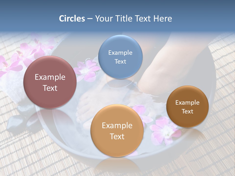 A Woman's Feet In A Bowl Of Water With Pink Flowers PowerPoint Template