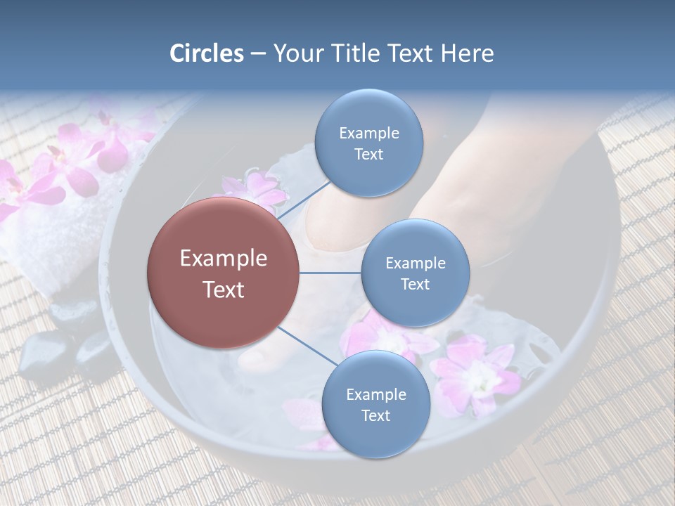 A Woman's Feet In A Bowl Of Water With Pink Flowers PowerPoint Template