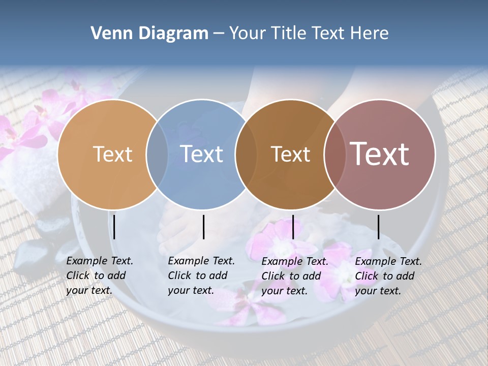 A Woman's Feet In A Bowl Of Water With Pink Flowers PowerPoint Template