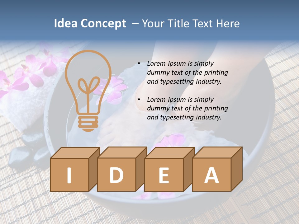 A Woman's Feet In A Bowl Of Water With Pink Flowers PowerPoint Template