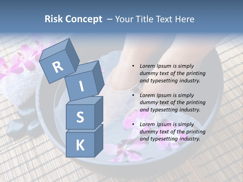 A Woman's Feet In A Bowl Of Water With Pink Flowers PowerPoint Template