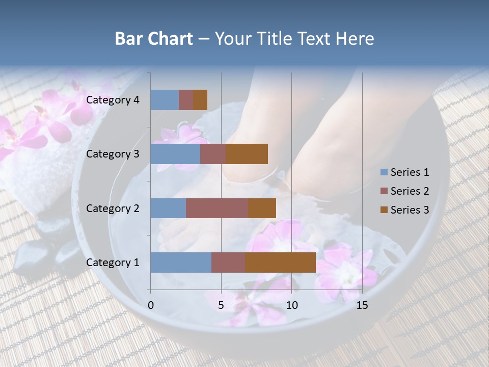 A Woman's Feet In A Bowl Of Water With Pink Flowers PowerPoint Template