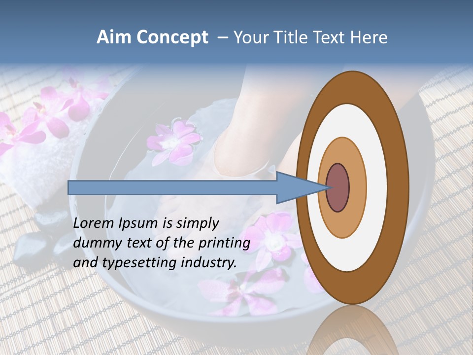 A Woman's Feet In A Bowl Of Water With Pink Flowers PowerPoint Template