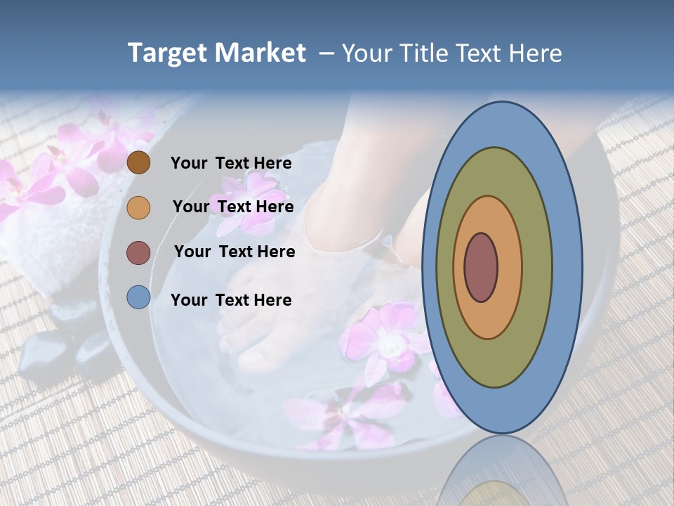 A Woman's Feet In A Bowl Of Water With Pink Flowers PowerPoint Template