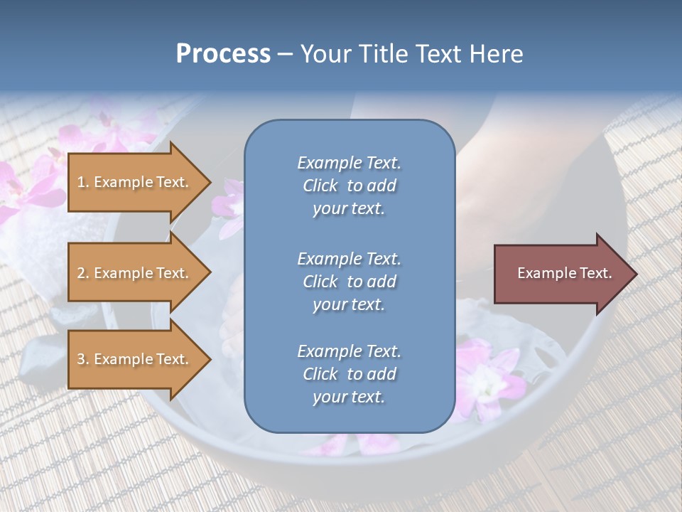 A Woman's Feet In A Bowl Of Water With Pink Flowers PowerPoint Template