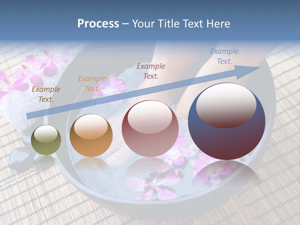 A Woman's Feet In A Bowl Of Water With Pink Flowers PowerPoint Template