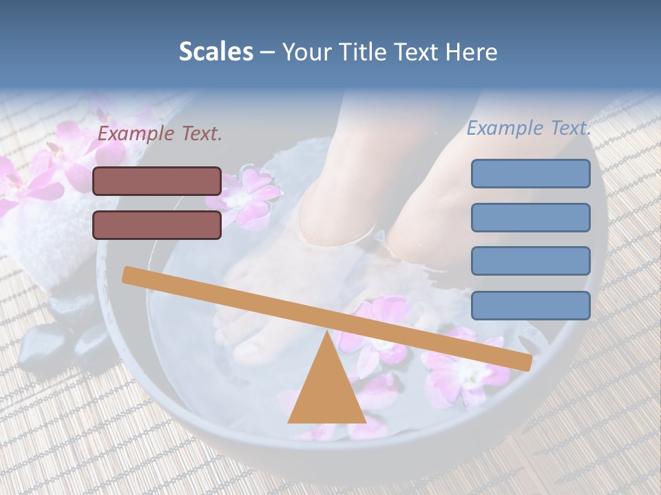 A Woman's Feet In A Bowl Of Water With Pink Flowers PowerPoint Template