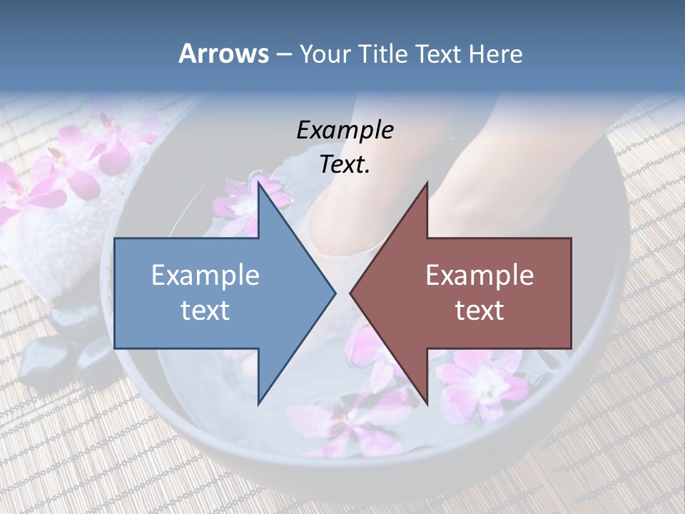 A Woman's Feet In A Bowl Of Water With Pink Flowers PowerPoint Template