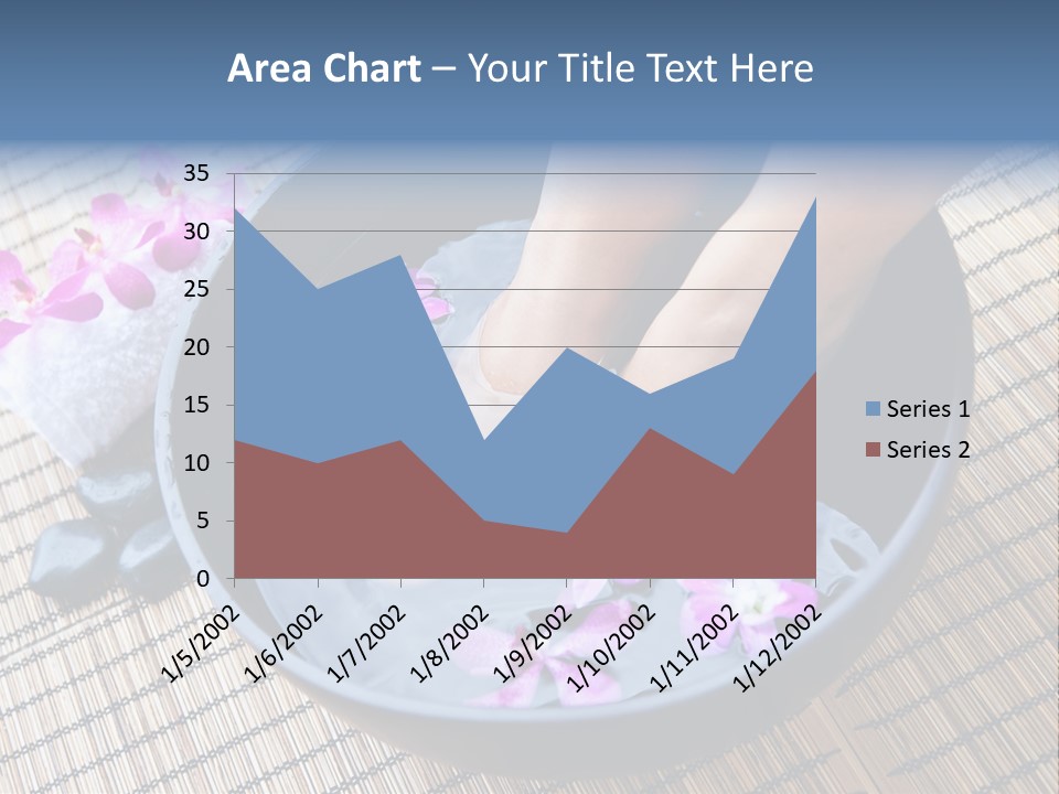 A Woman's Feet In A Bowl Of Water With Pink Flowers PowerPoint Template