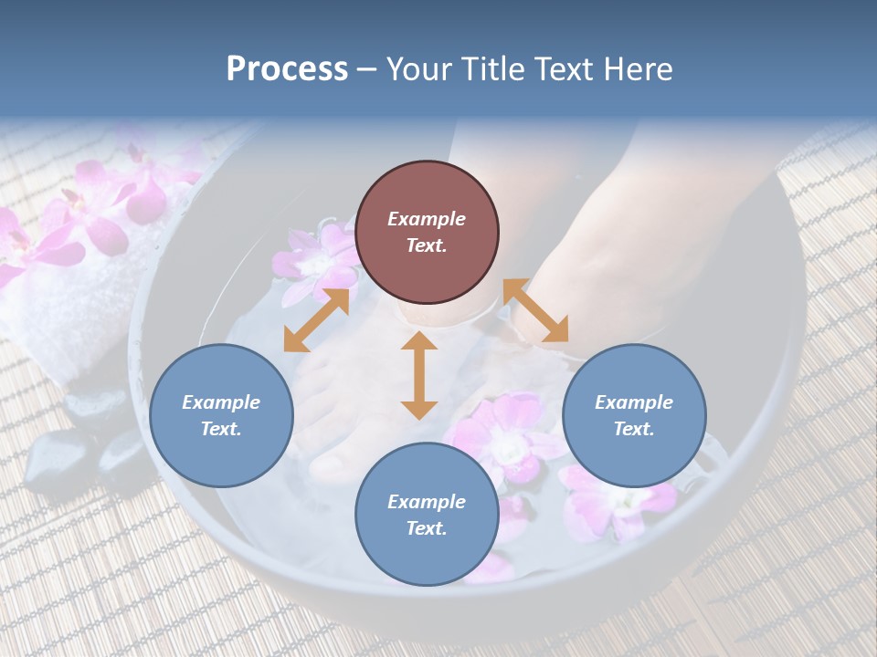A Woman's Feet In A Bowl Of Water With Pink Flowers PowerPoint Template