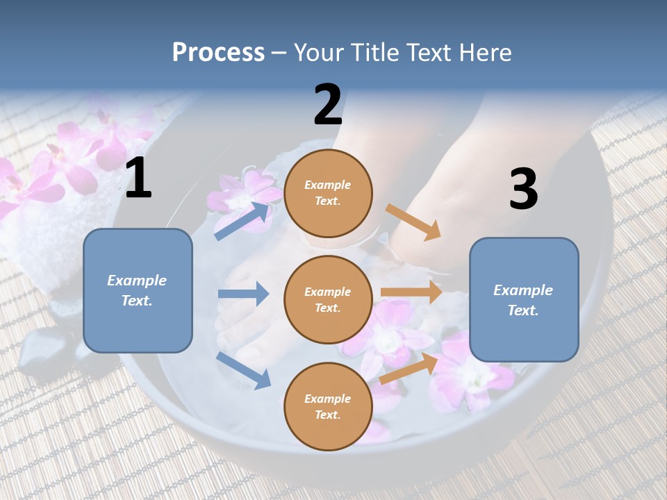 A Woman's Feet In A Bowl Of Water With Pink Flowers PowerPoint Template