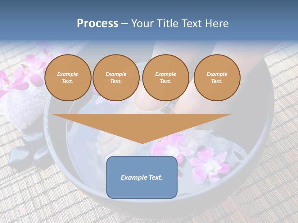 A Woman's Feet In A Bowl Of Water With Pink Flowers PowerPoint Template