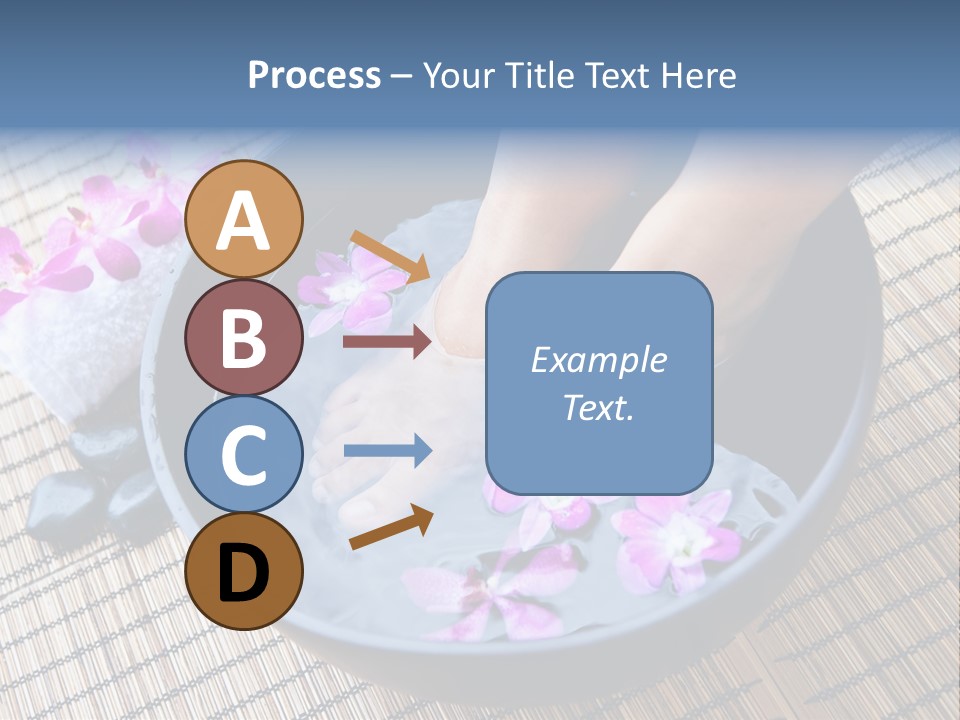 A Woman's Feet In A Bowl Of Water With Pink Flowers PowerPoint Template