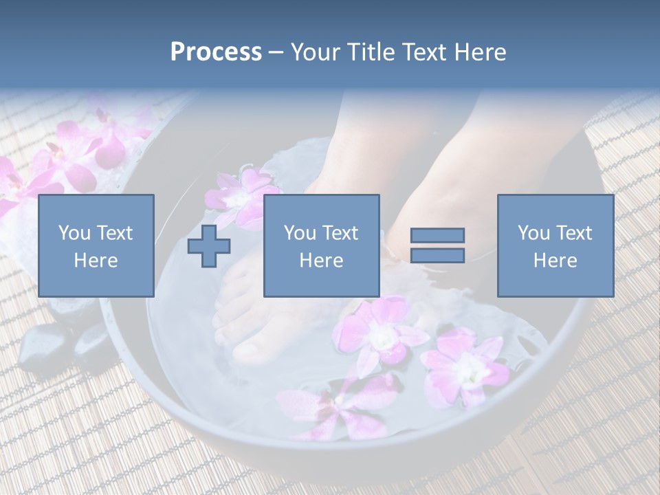 A Woman's Feet In A Bowl Of Water With Pink Flowers PowerPoint Template