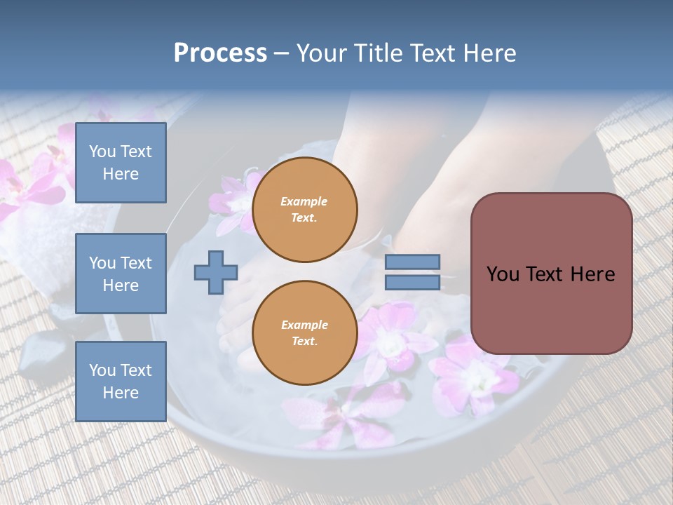 A Woman's Feet In A Bowl Of Water With Pink Flowers PowerPoint Template