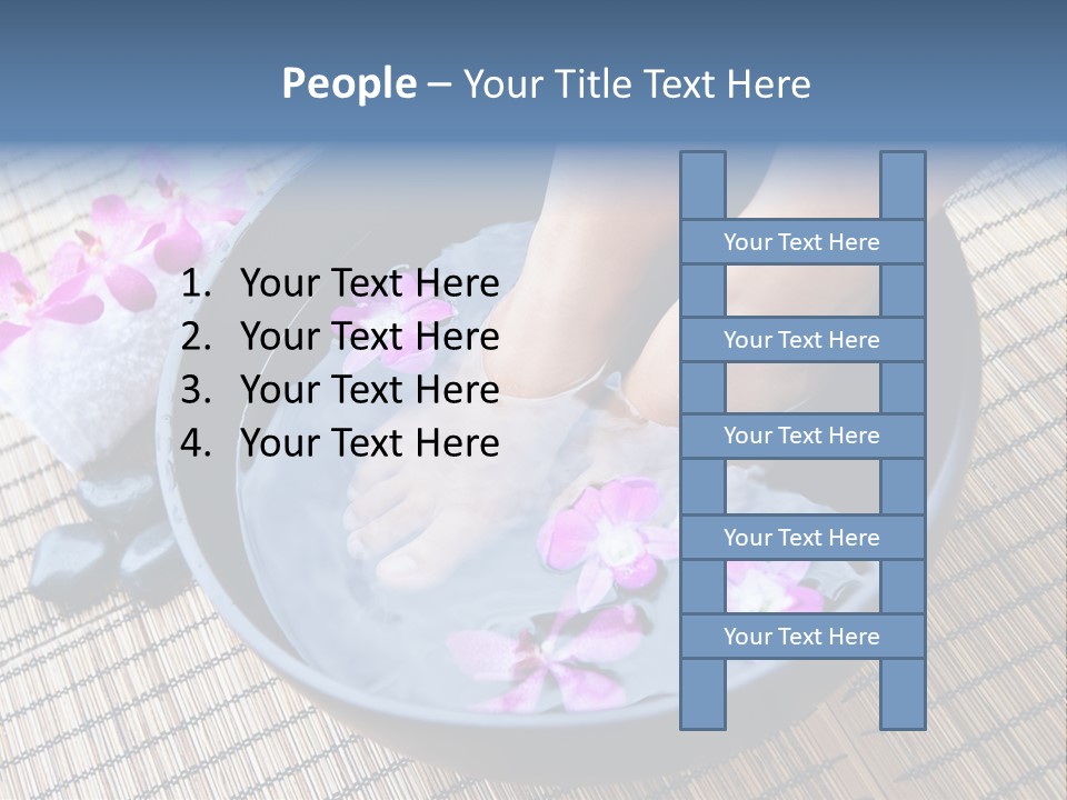 A Woman's Feet In A Bowl Of Water With Pink Flowers PowerPoint Template