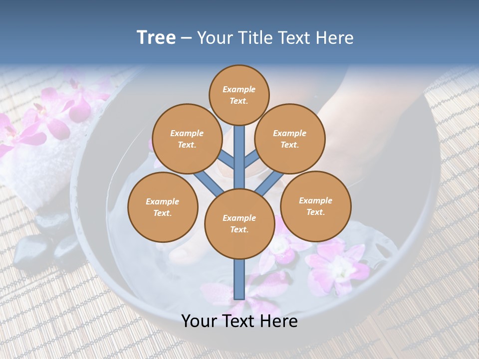 A Woman's Feet In A Bowl Of Water With Pink Flowers PowerPoint Template