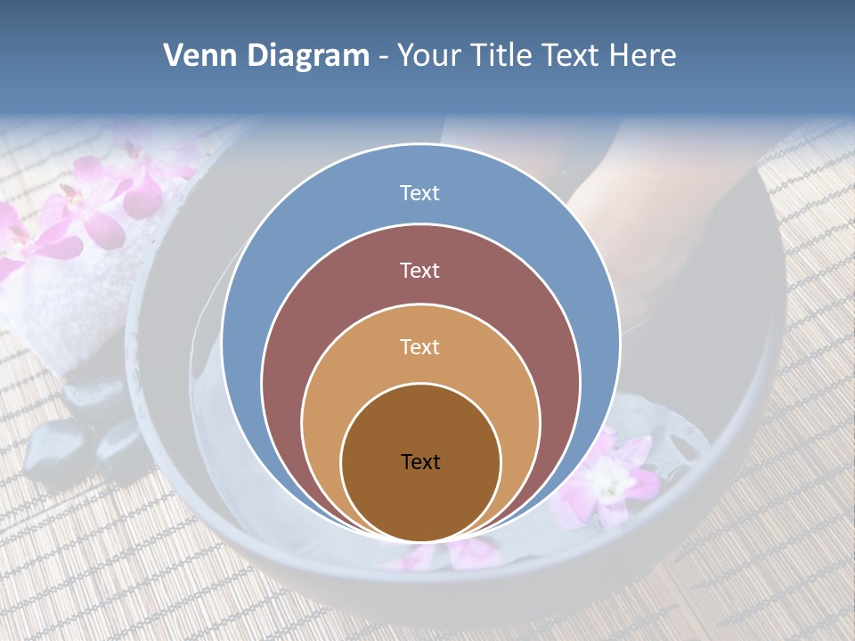 A Woman's Feet In A Bowl Of Water With Pink Flowers PowerPoint Template
