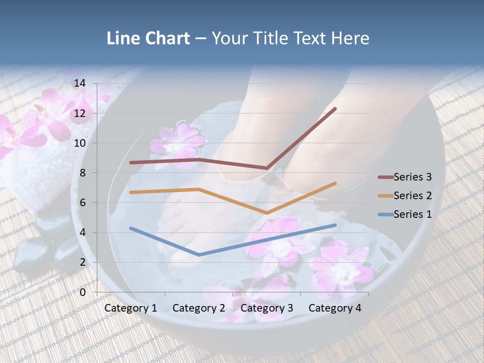A Woman's Feet In A Bowl Of Water With Pink Flowers PowerPoint Template