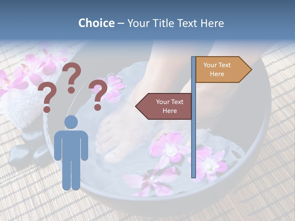 A Woman's Feet In A Bowl Of Water With Pink Flowers PowerPoint Template