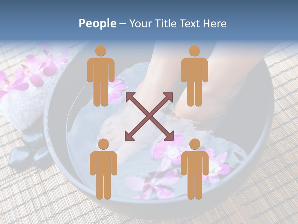 A Woman's Feet In A Bowl Of Water With Pink Flowers PowerPoint Template
