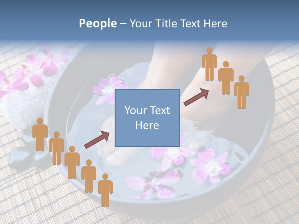 A Woman's Feet In A Bowl Of Water With Pink Flowers PowerPoint Template