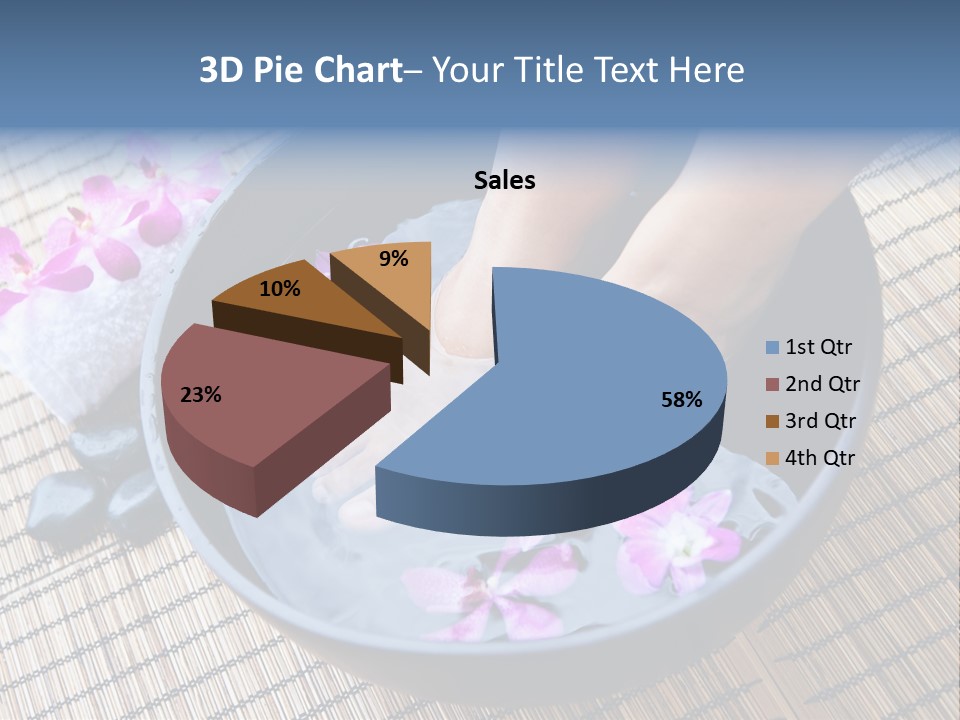 A Woman's Feet In A Bowl Of Water With Pink Flowers PowerPoint Template