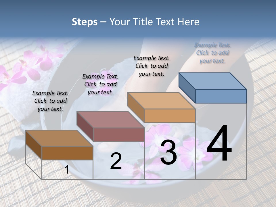 A Woman's Feet In A Bowl Of Water With Pink Flowers PowerPoint Template