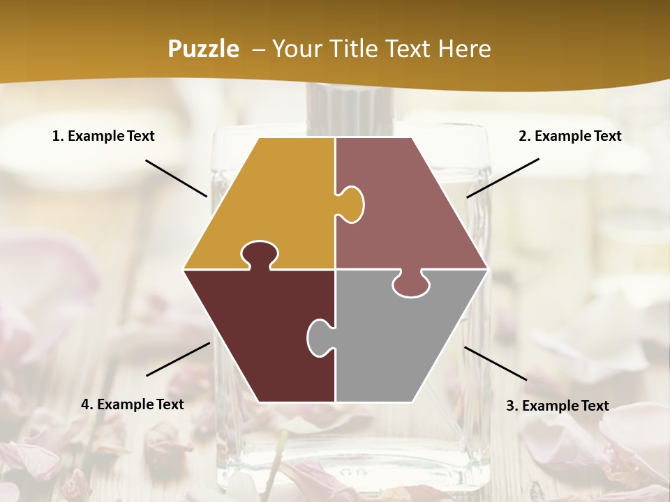 A Bottle Of Perfume Sitting On Top Of A Wooden Table PowerPoint Template