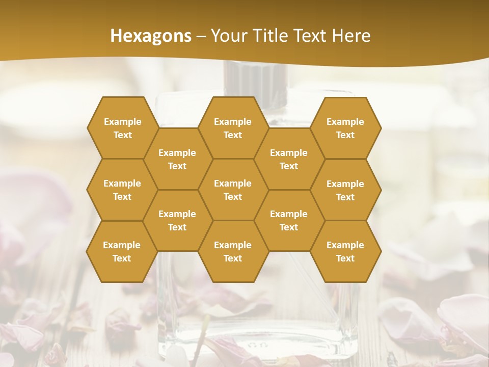 A Bottle Of Perfume Sitting On Top Of A Wooden Table PowerPoint Template