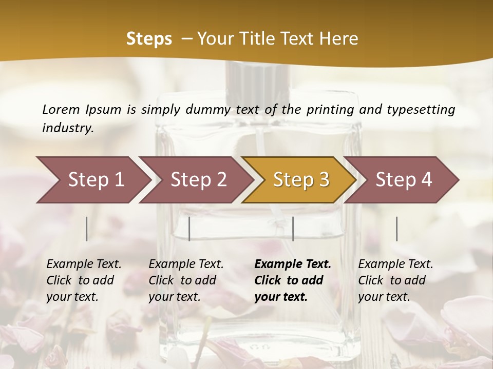 A Bottle Of Perfume Sitting On Top Of A Wooden Table PowerPoint Template