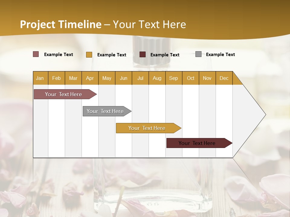 A Bottle Of Perfume Sitting On Top Of A Wooden Table PowerPoint Template