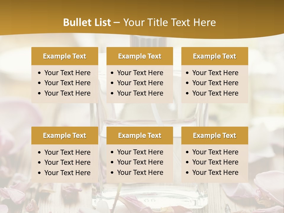 A Bottle Of Perfume Sitting On Top Of A Wooden Table PowerPoint Template