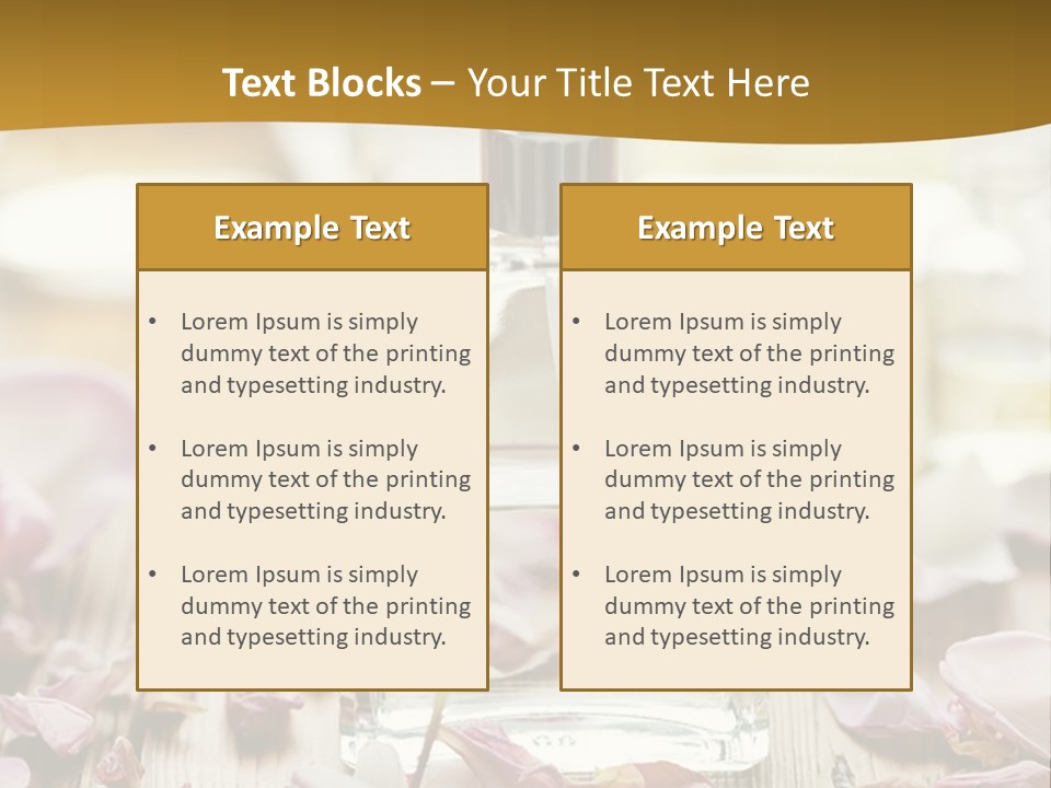 A Bottle Of Perfume Sitting On Top Of A Wooden Table PowerPoint Template