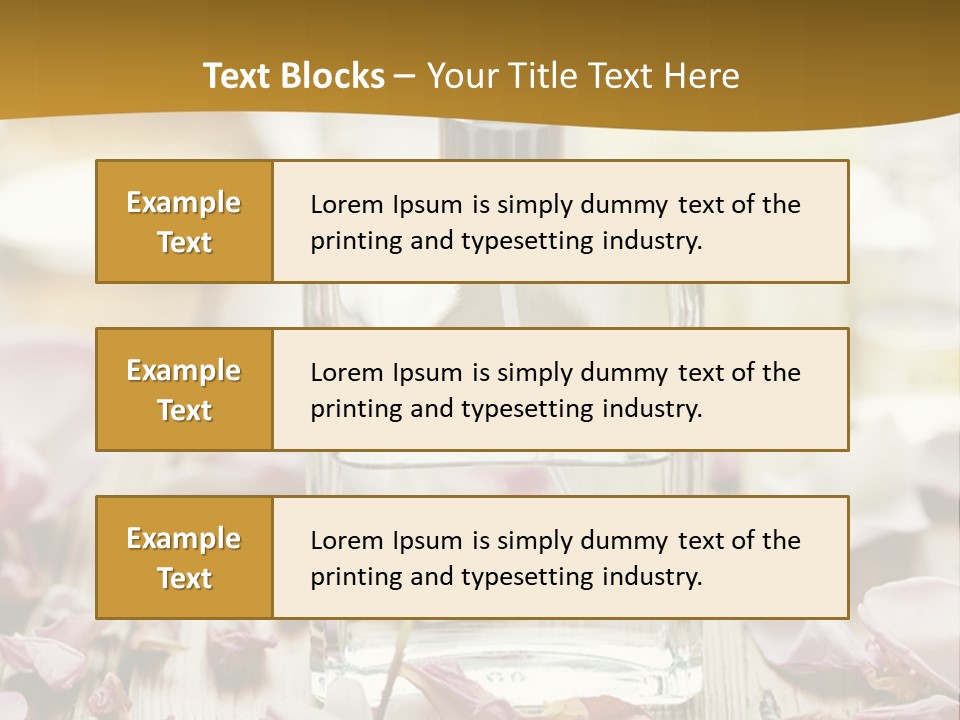 A Bottle Of Perfume Sitting On Top Of A Wooden Table PowerPoint Template