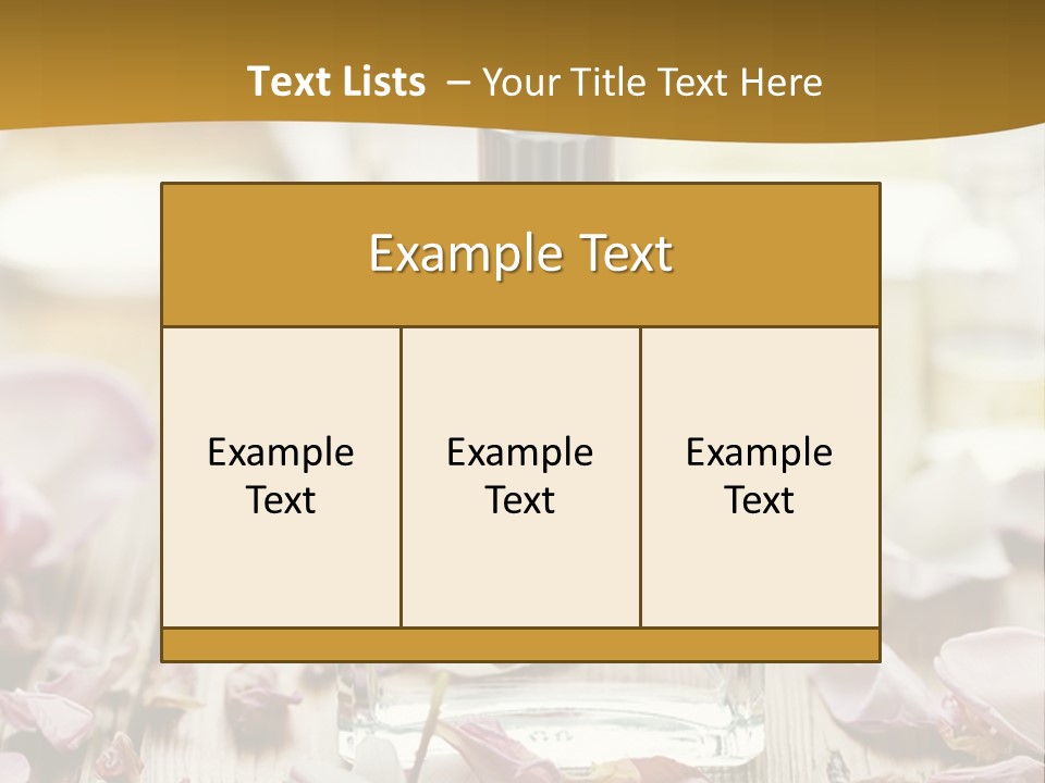 A Bottle Of Perfume Sitting On Top Of A Wooden Table PowerPoint Template