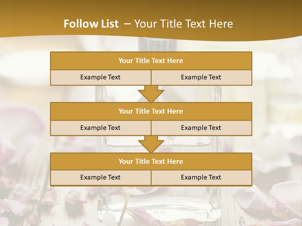 A Bottle Of Perfume Sitting On Top Of A Wooden Table PowerPoint Template