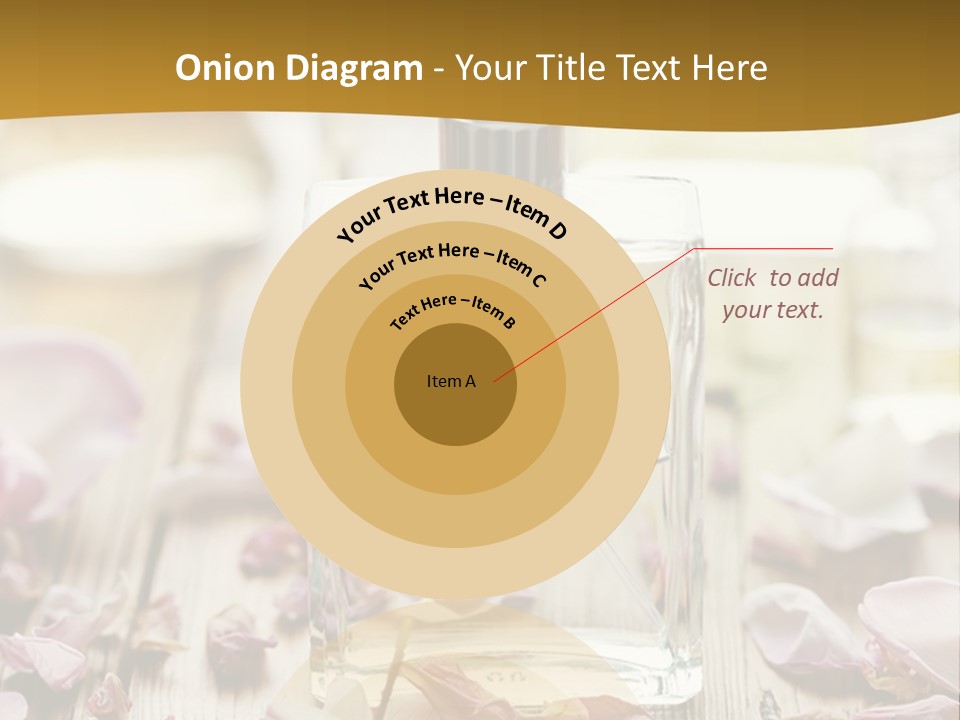 A Bottle Of Perfume Sitting On Top Of A Wooden Table PowerPoint Template