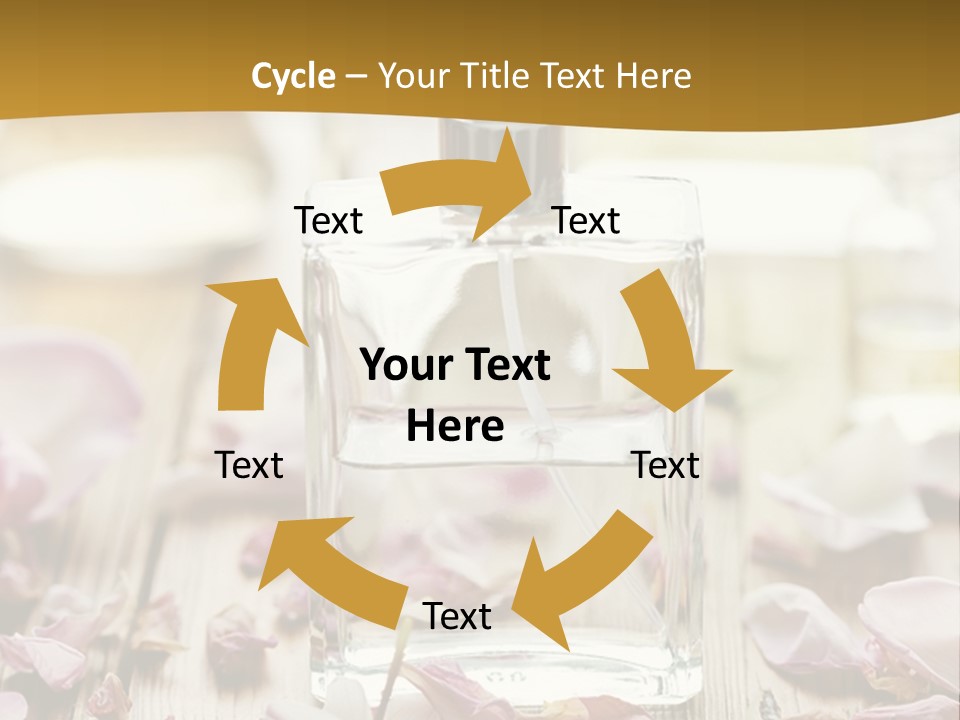 A Bottle Of Perfume Sitting On Top Of A Wooden Table PowerPoint Template