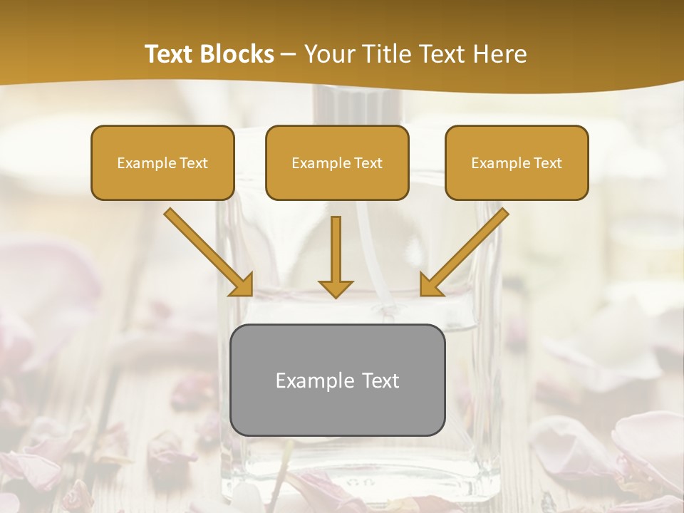 A Bottle Of Perfume Sitting On Top Of A Wooden Table PowerPoint Template