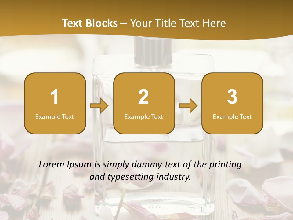 A Bottle Of Perfume Sitting On Top Of A Wooden Table PowerPoint Template