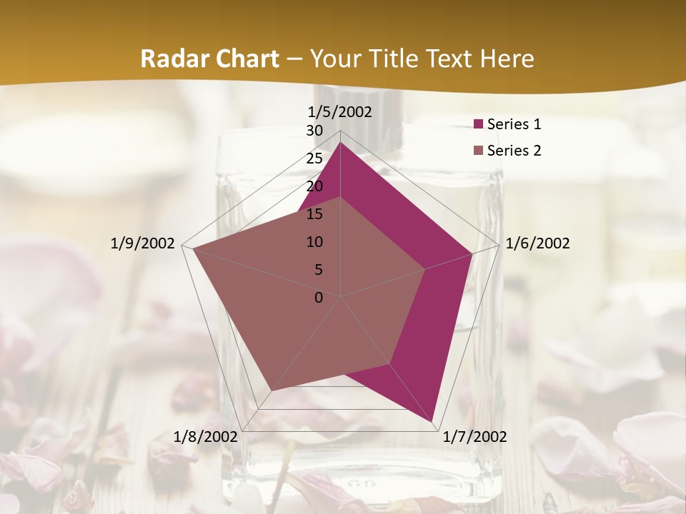 A Bottle Of Perfume Sitting On Top Of A Wooden Table PowerPoint Template